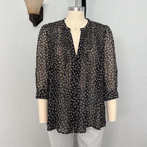 JOIE Ditsy Floral Pleated Blouse - Size Small - Picture 3 of 16